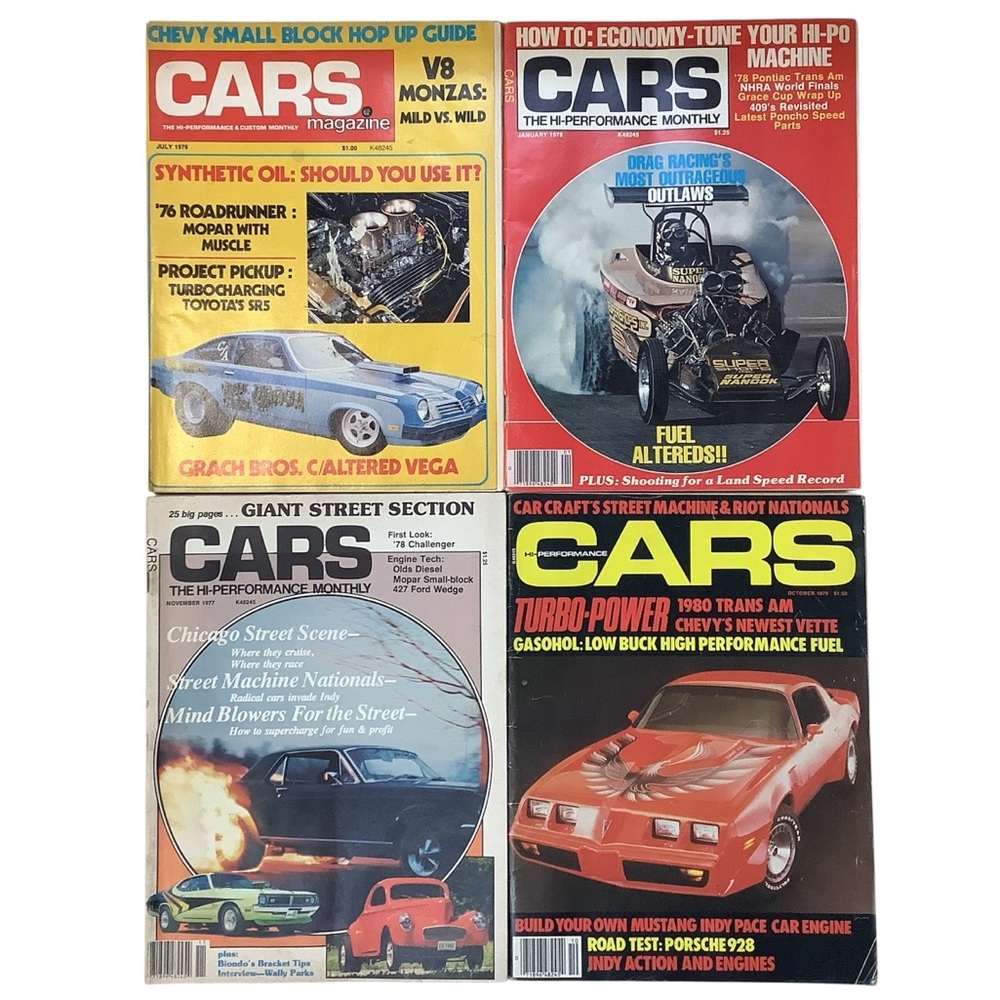 Vintage 70’s Muscle Cars Magazine Lot (10) Hot Rod, Cars Monthly 1976-79